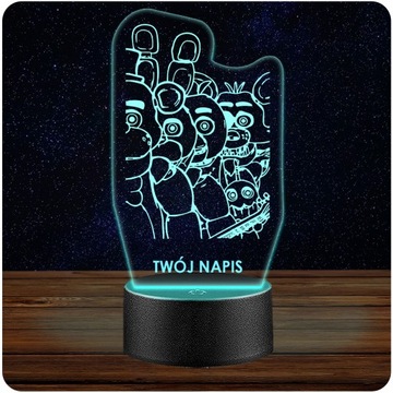 LAMPKA NOCNA LED FNAF GRA KOMPUTEROWA 3D + PILOT prezent URODZINY statuetka