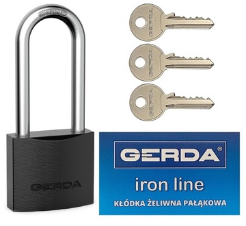 kłódka GERDA KZZS S50H70 żeliwna przedłużony pałąk