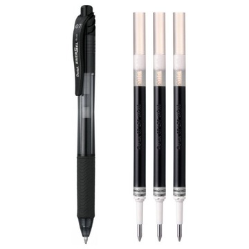PIÓRO kulkowe PENTEL BL107 czarne + 3 wkłady LR7