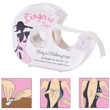 ЛЕНТА ДВУХСТОРОННЯЯ ДЛЯ ОДЕЖДЫ ТЕЛА И ГРУДИ, ПРОЗРАЧНАЯ, ДЛИННЫЙ РУЛОН 5 М
