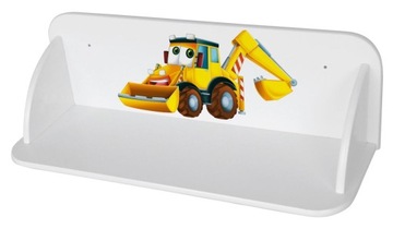 Półka ścienna 60cm z nadrukiem Pan Koparka, budowa