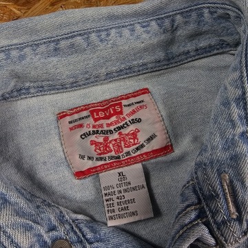 Koszula Jeansowa LEVIS Niebieska Błękitna Męska Jeans Dżins Denim XL