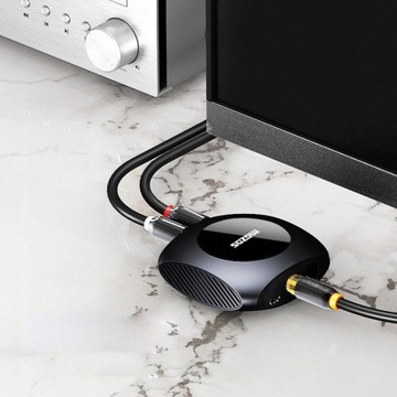 КОАКСИАЛЬНО-ОПТИЧЕСКИЙ КОНВЕРТЕР TOSLINK В 2x RCA CINCH