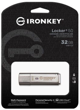 Зашифрованный флеш-накопитель KINGSTON IRONKEY Locker+ 50, 32 ГБ, USB 3.2