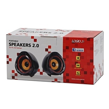 Колонки с логотипом SPZ2, 2.0, 5Вт, черные, регулировка громкости