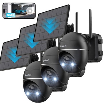Kamera Solarna Zewnętrzna Obrotowa ULTRA HD WiFi 5MPx 4xZoom MONITORINGU x3