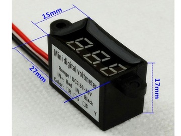 Panelowy woltomierz wodoodporny 30V DC żółty