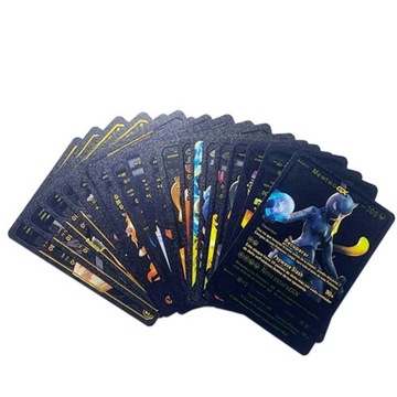 КОЛЛЕКЦИОННЫЕ КАРТЫ POKEMON 90 ШТ. В НАБОРЕ 3 ЧЕРНЫЕ ЗОЛОТЫЕ СЕРЕБРЯНЫЕ 90 КАРТ