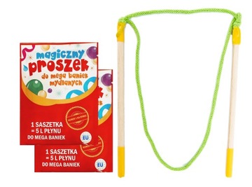Zestaw do baniek mydlanych KIJ + PROSZEK NA 10 LITRÓW MEGA FUN