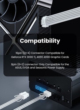 Адаптер питания 12vHPWR NVIDIA RTX 70см 6+2