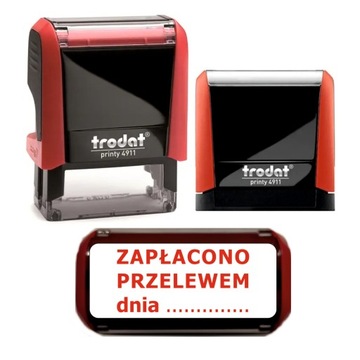 Pieczątka ZAPŁACONO PRZELEWEM DNIA Trodat Printy 4911 JAKOŚĆ PREMIUM