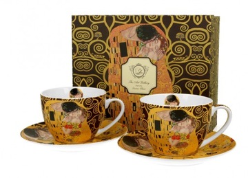 Komplet 2 filiżanki do herbaty Klimt kiss brown