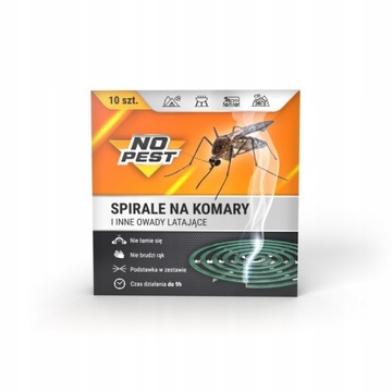СПИРАЛЬНЫЙ ОТПУСКАТЕЛЬ КОМАРОВ, МУХ, ОС, NO PEST (10 ШТ)