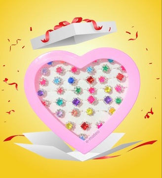 ЮВЕЛИРНЫЕ КОЛЬЦА ДЛЯ ДЕВОЧЕК набор 36 шт.