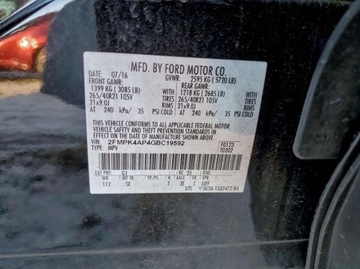 Ford Edge II 2016 Ford Edge 2.7 V6 benzyna 315KM 4X4 wersja SPORT, mala szkoda 2.7 Benzyna, zdjęcie 12