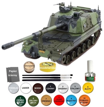 Model K9FIN Moukari Armatohaubica samobieżna 155-mm + farby, klej, pędzelki