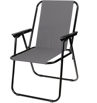 Leżak Turystyczny Plażowe Krzesło Fotel Składany KOLOR SZARY