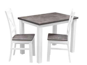 STÓŁ 100x70 INDUSTRIALNY + 2 KRZESŁA BETON Z052-2