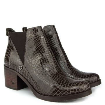 CARINII B3705 Ботинки челси, ЗМЕИНАЯ КОЖА, КОРИЧНЕВЫЙ