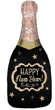 Balon Foliowy Butelka Szampan Sylwester Happy New Year 45x86 cm