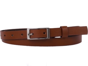 Damski SKÓRZANY pasek 2cm Brązowy |90obw