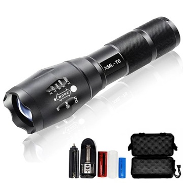 МОЩНЫЙ ВОЕННЫЙ ФОНАРЬ CREE XML-T6 ZOOM, ДАЛЬНОСТЬ 1 КМ