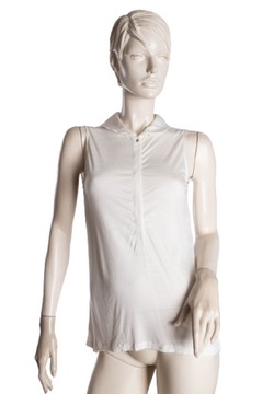 MASSIMO DUTTI TOP Z JEDWABNYM KOŁNIERZYKIEM,R. S/M
