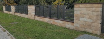 Bloczek ogrodzeniowy, 76x19,5x20, grafitowo-biały