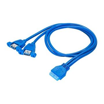 Adapter USB 19-pin 2x USB 3.0 Akyga AK-CA-62 65cm