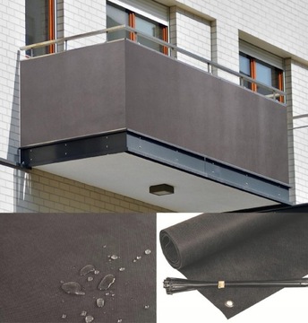 OSŁONA NA BALKON 0,9x7M MATA GRAFITOWA + GRATIS PL