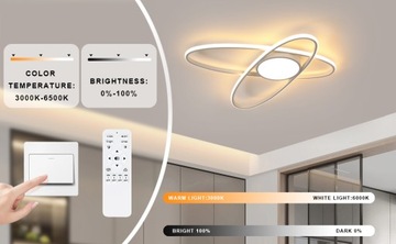 Примечаемая потолочная лампа светодиодная лампа Plafon White Ring Pilot для гостиной 40 Вт