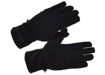 МУЖСКИЕ ЗИМНИЕ ФЛИСОВЫЕ ПЕРЧАТКИ HI-TEC SALMO POLAR ПЕРЧАТКИ ЧЕРНЫЕ L/XL