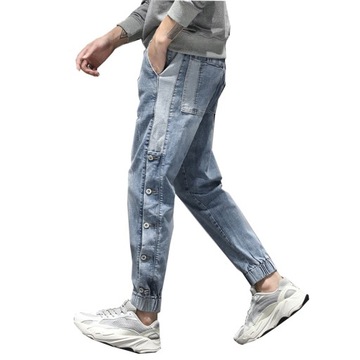Harem Jeans Men Oversized Joggers Pants Stretch Li