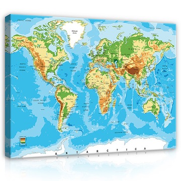 Obraz na płótnie ścianę MAPA ŚWIATA dzieci 120x80