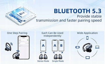 2022 bezprzewodowe słuchawki douszne Bluetooth 5.2