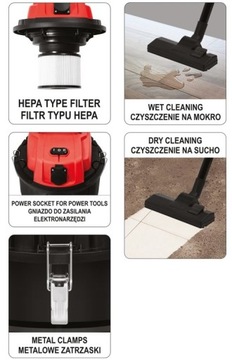 ПРОМЫШЛЕННАЯ МАСТЕРСКАЯ ПЫЛЕСОС YATO 1400ВТ 30Л