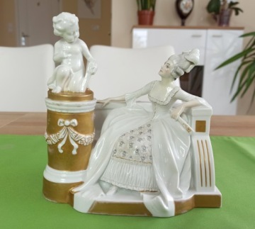 UNIKAT! FIGURKA ROSENTHAL DAMA Z AMORKIEM 1908 ROK