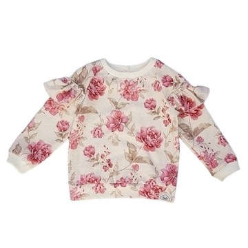 bluza dresowa dziewczęca peonie falbanki jakość!