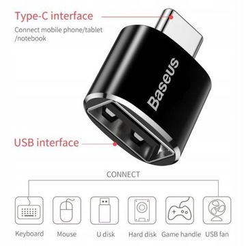 Baseus Adapter przejściówka OTG USB-A do USB-C