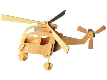 PUZZLE DREWNIANE 3D HELIKOPTER ŚMIGŁOWIEC