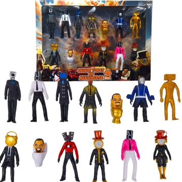 FIGURKI SKIBIDI TOILET DUŻY ZESTAW 12 FIGUREK MULTIVERSE SERIA II FIGURKA