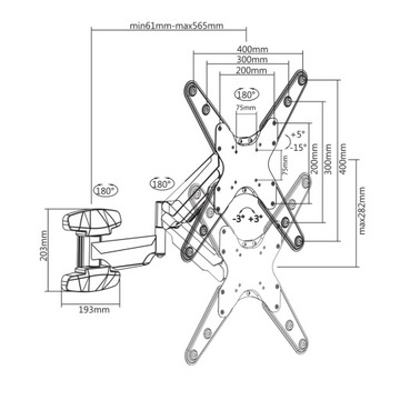 Настенное крепление для телевизора Arkas LEW-265 T