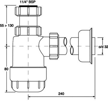 Сифон для умывальника McAlpine Low HC2