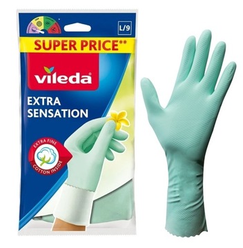 Rękawice Super Trwałe Vileda Sensation L/9 Gumowe