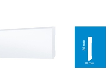 Listwa podłogowa biała STIQ ST610, 6 cm