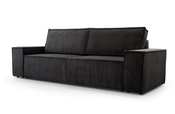 Antracytowa Kanapa Sofa 251/94 cm Funkcja Spania MARGO FR