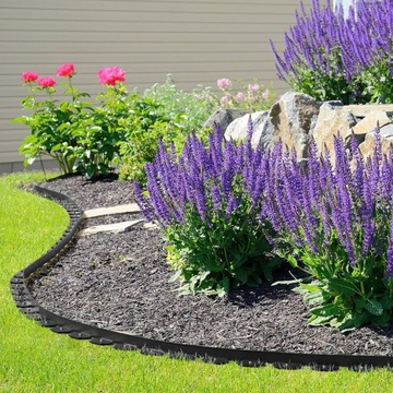 НАБОР САДОВЫХ КРОМОК ГАЗОНА, ЧЕРНЫЙ 10М | 50 мм + 30 АНКЕРНЫХ ШТИФТОВ