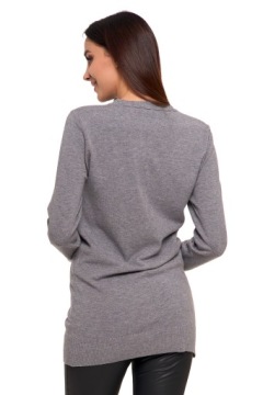ДЛИННЫЙ ЖЕНСКИЙ ДЖЕМПЕР С ДЛИННЫМИ РУКАВАМИ ТУНИКА MORAJ GREY Размер XL