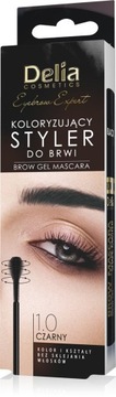 DELIA Maskara - styler do brwi EYEBROW EXPERT z maczugą, 11ml KOLOR CZARNY