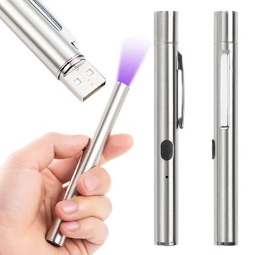 LATARKA LED UV DŁUGOPIS PUNKTOWA MAGNES TESTER USB AKUMULATOR